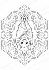 Fledermaus Mandalas Ausmalbilder – Tiere – 15 Malvorlagen – Materialseite 12