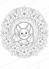 Fledermaus Mandalas Ausmalbilder – Tiere – 15 Malvorlagen – Materialseite 13