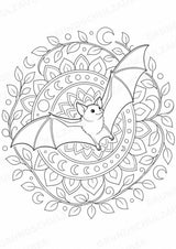 Fledermaus Mandalas Ausmalbilder – Tiere – 15 Malvorlagen – Materialseite 14