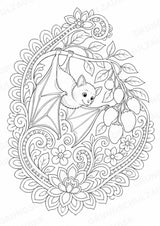 Fledermaus Mandalas Ausmalbilder – Tiere – 15 Malvorlagen – Materialseite 15