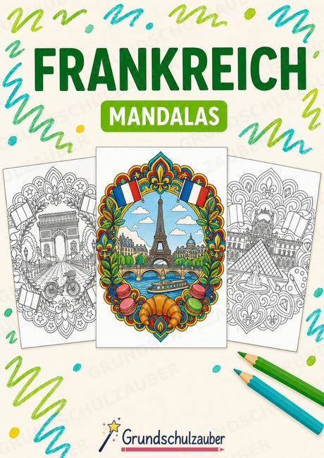 Frankreich Mandalas Ausmalbilder – Länder und Kulturen – 15 Malvorlagen – Cover