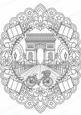 Frankreich Mandalas Ausmalbilder – Länder und Kulturen – 15 Malvorlagen – Materialseite 3