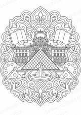Frankreich Mandalas Ausmalbilder – Länder und Kulturen – 15 Malvorlagen – Materialseite 4