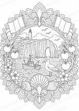 Frankreich Mandalas Ausmalbilder – Länder und Kulturen – 15 Malvorlagen – Materialseite 10