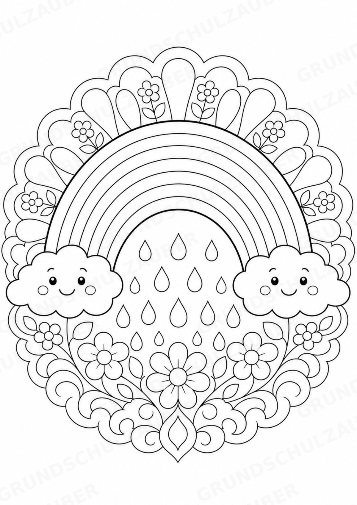 Frühling Mandalas Ausmalbilder – Wetter und Jahreszeiten – 15 Malvorlagen – Materialseite 15
