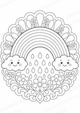 Frühling Mandalas Ausmalbilder – Wetter und Jahreszeiten – 15 Malvorlagen – Materialseite 15