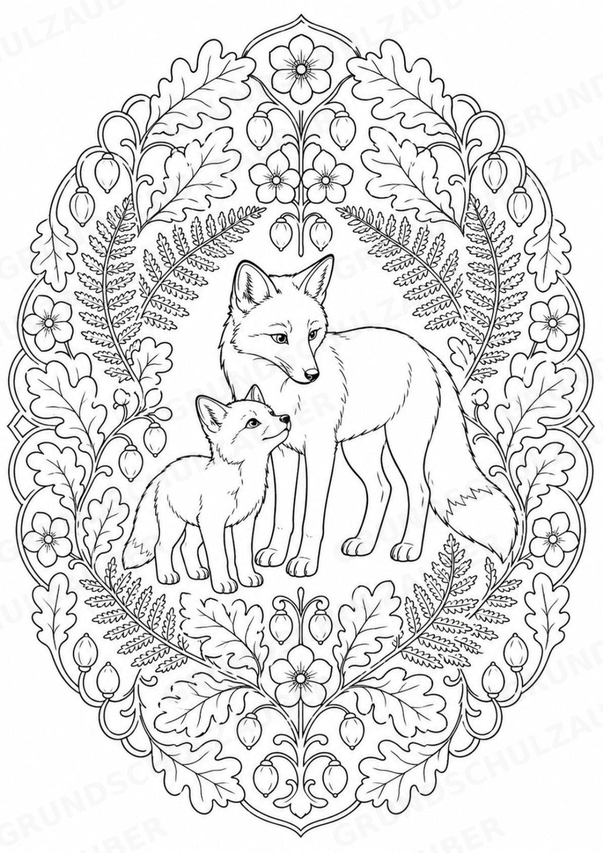 Fuchs Mandalas Ausmalbilder – Tiere – 15 Malvorlagen – Materialseite 8