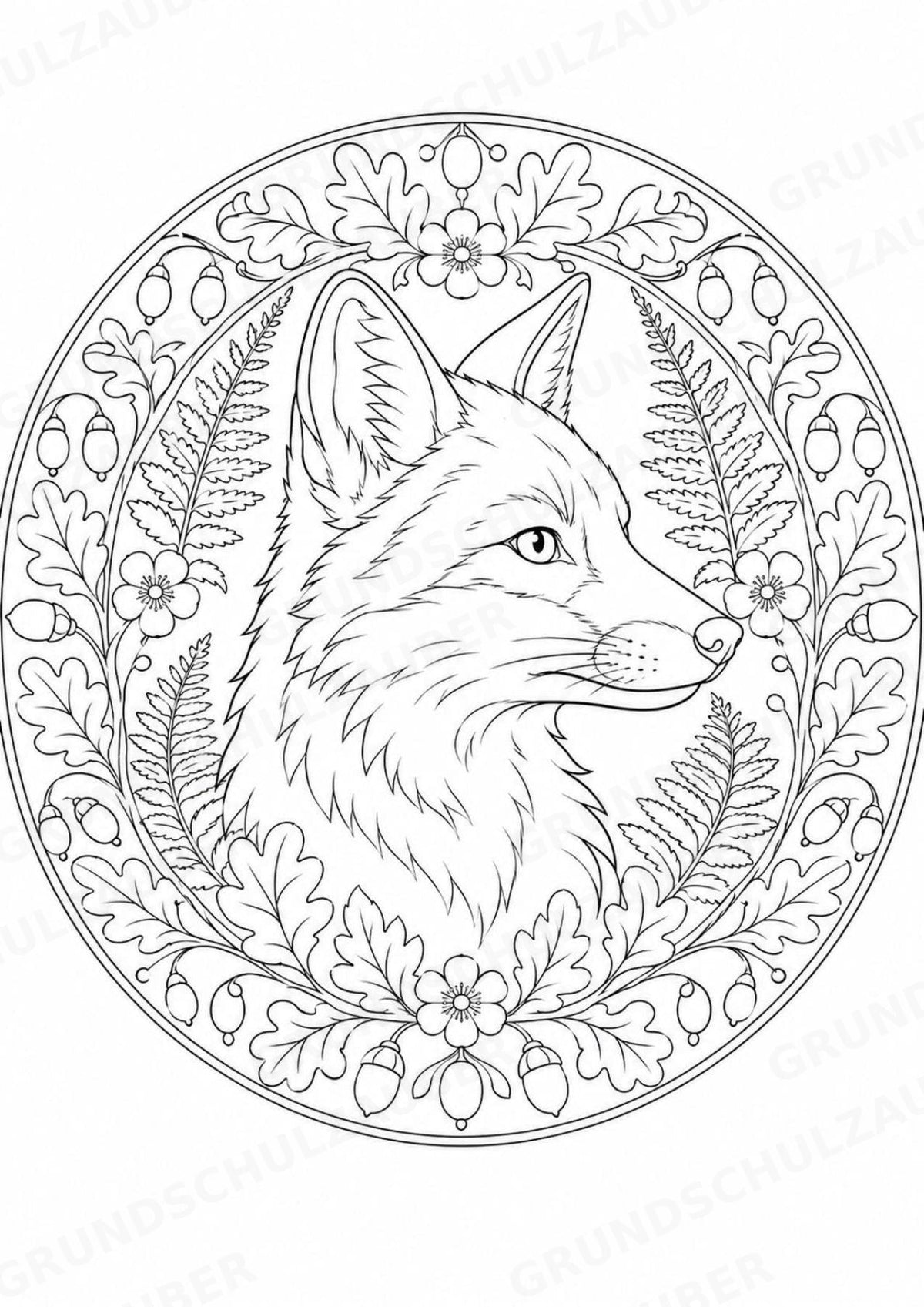 Fuchs Mandalas Ausmalbilder – Tiere – 15 Malvorlagen – Materialseite 12