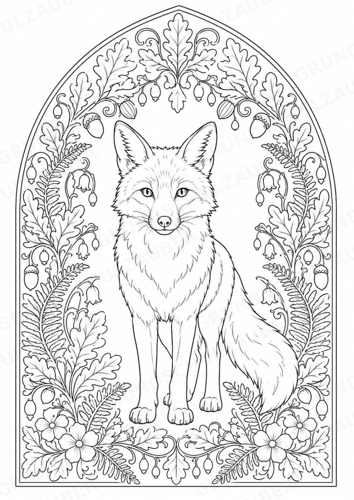 Fuchs Mandalas Ausmalbilder – Tiere – 15 Malvorlagen – Materialseite 13