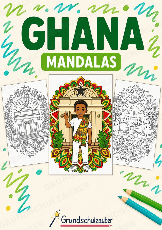 Ghana Mandalas Ausmalbilder – Länder und Kulturen – 15 Malvorlagen – Cover