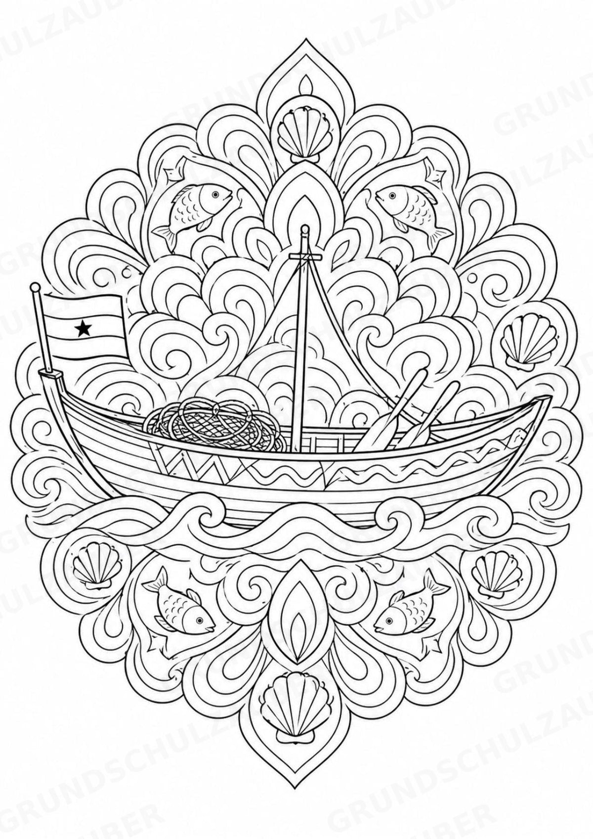 Ghana Mandalas Ausmalbilder – Länder und Kulturen – 15 Malvorlagen – Materialseite 13