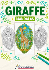 Giraffe Mandalas Ausmalbilder – Tiere – 15 Malvorlagen – Cover