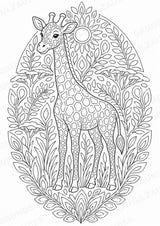 Giraffe Mandalas Ausmalbilder – Tiere – 15 Malvorlagen – Materialseite 2