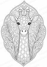 Giraffe Mandalas Ausmalbilder – Tiere – 15 Malvorlagen – Materialseite 3