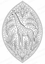 Giraffe Mandalas Ausmalbilder – Tiere – 15 Malvorlagen – Materialseite 4
