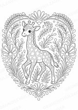 Giraffe Mandalas Ausmalbilder – Tiere – 15 Malvorlagen – Materialseite 5