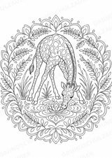 Giraffe Mandalas Ausmalbilder – Tiere – 15 Malvorlagen – Materialseite 6