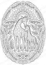 Giraffe Mandalas Ausmalbilder – Tiere – 15 Malvorlagen – Materialseite 8