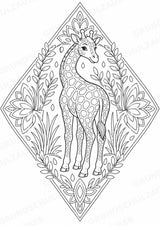 Giraffe Mandalas Ausmalbilder – Tiere – 15 Malvorlagen – Materialseite 9