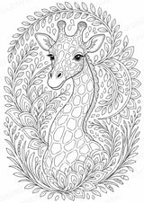 Giraffe Mandalas Ausmalbilder – Tiere – 15 Malvorlagen – Materialseite 15