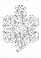 Giraffe Mandalas Ausmalbilder – Tiere – 15 Malvorlagen – Materialseite 16