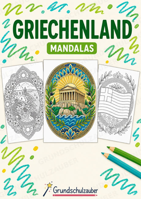 Griechenland Mandalas Ausmalbilder – Länder und Kulturen – 15 Malvorlagen – Cover