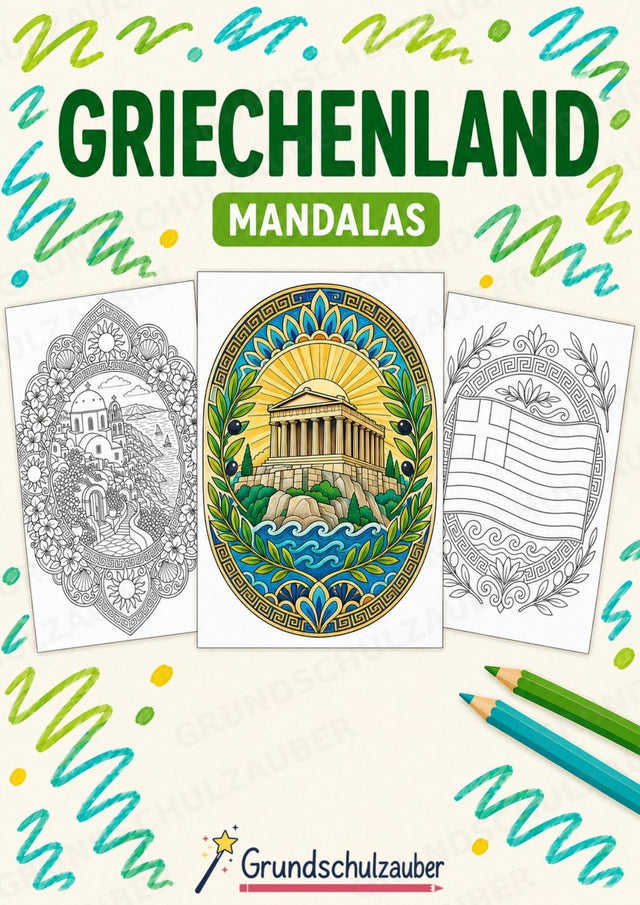 Griechenland Mandalas Ausmalbilder – Länder und Kulturen – 15 Malvorlagen – Cover