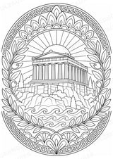 Griechenland Mandalas Ausmalbilder – Länder und Kulturen – 15 Malvorlagen – Materialseite 2