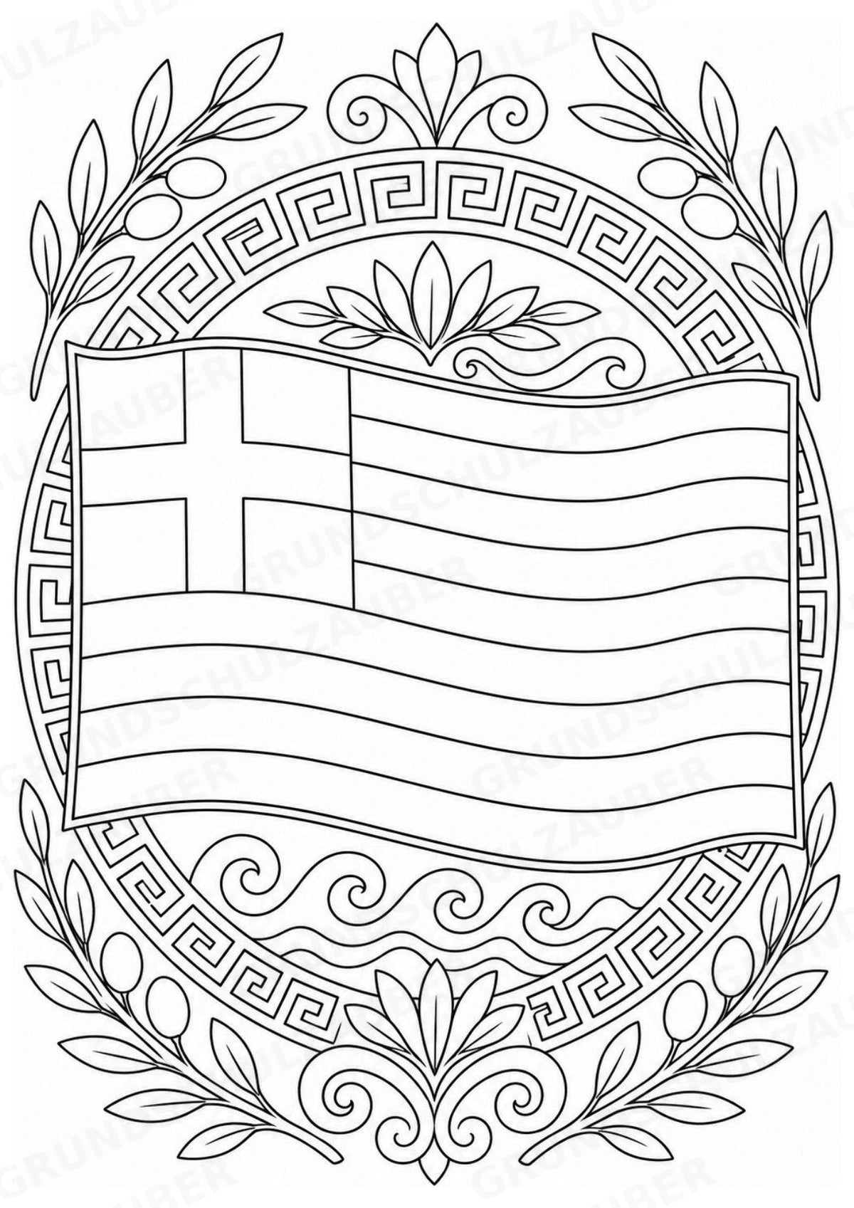 Griechenland Mandalas Ausmalbilder – Länder und Kulturen – 15 Malvorlagen – Materialseite 4