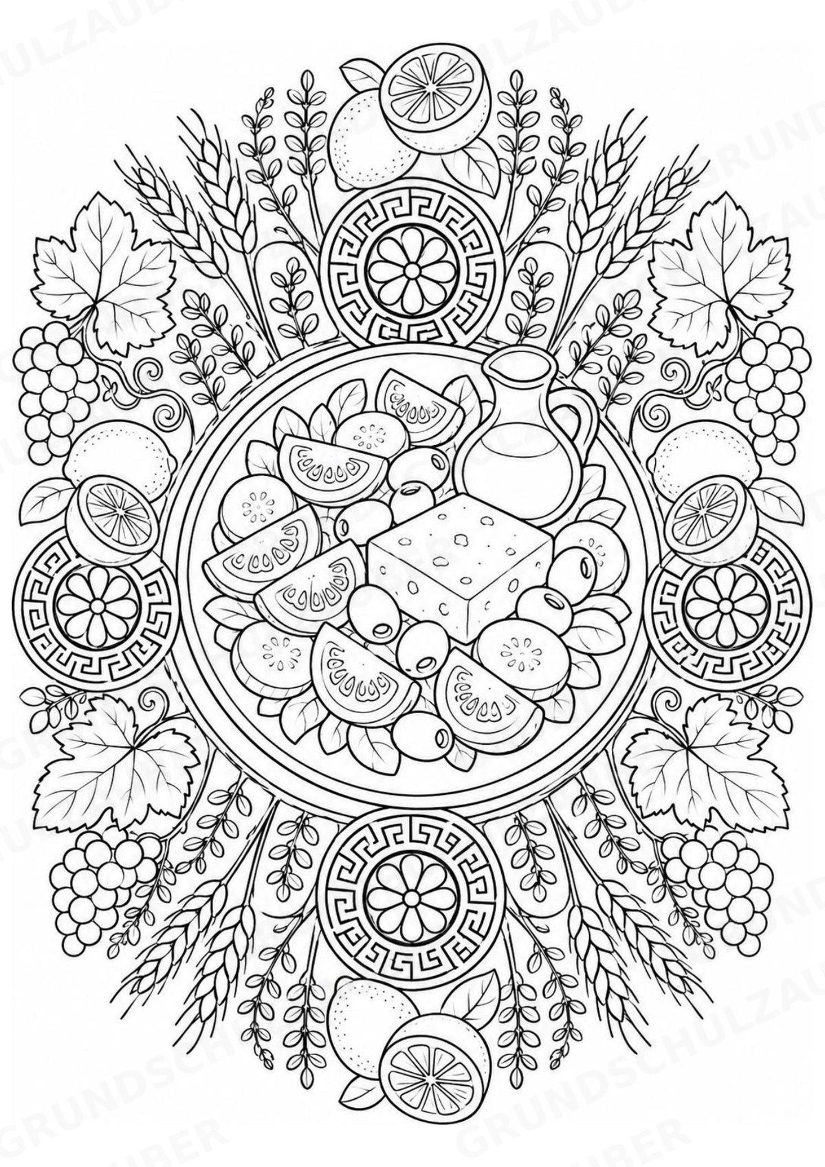 Griechenland Mandalas Ausmalbilder – Länder und Kulturen – 15 Malvorlagen – Materialseite 12