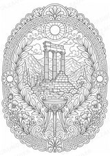 Griechenland Mandalas Ausmalbilder – Länder und Kulturen – 15 Malvorlagen – Materialseite 15