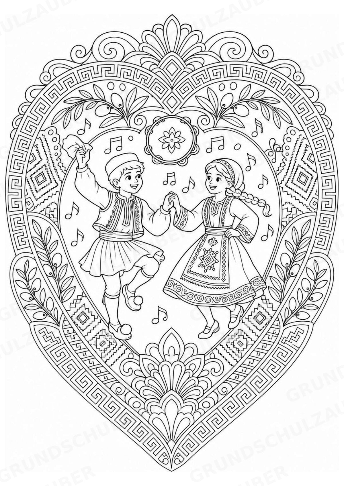 Griechenland Mandalas Ausmalbilder – Länder und Kulturen – 15 Malvorlagen – Materialseite 16
