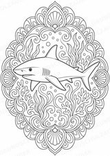 Hai Mandalas Ausmalbilder – Tiere – 15 Malvorlagen – Materialseite 2