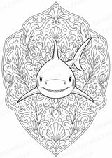 Hai Mandalas Ausmalbilder – Tiere – 15 Malvorlagen – Materialseite 3