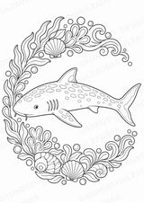 Hai Mandalas Ausmalbilder – Tiere – 15 Malvorlagen – Materialseite 10