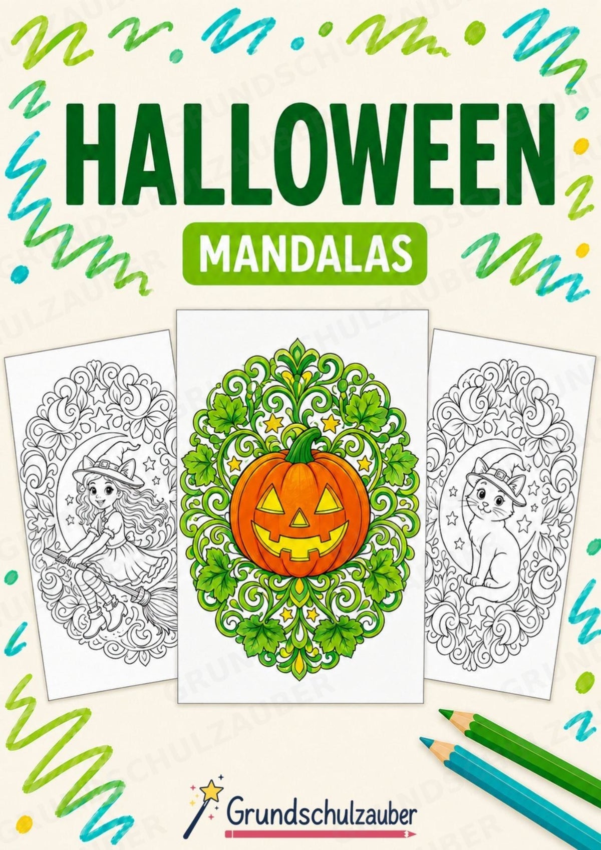 Halloween Mandalas Ausmalbilder – Feste und Feiertage – 15 Malvorlagen – Cover