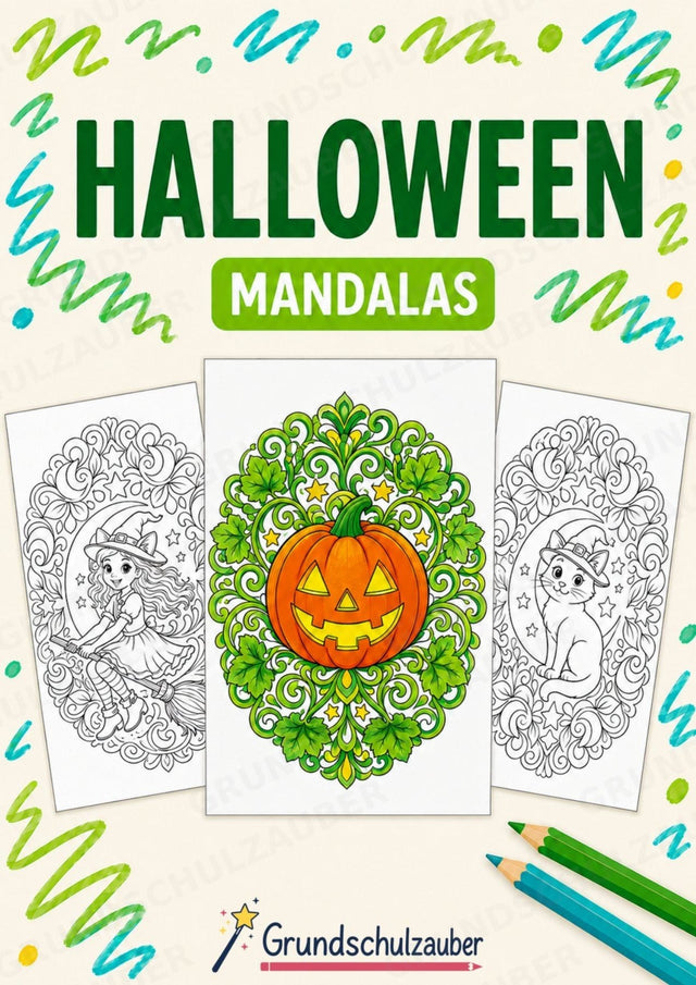 Halloween Mandalas Ausmalbilder – Feste und Feiertage – 15 Malvorlagen – Cover