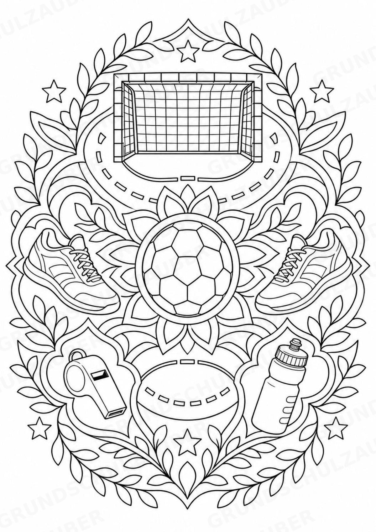Handball Mandalas Ausmalbilder – Sport – 15 Malvorlagen – Materialseite 8