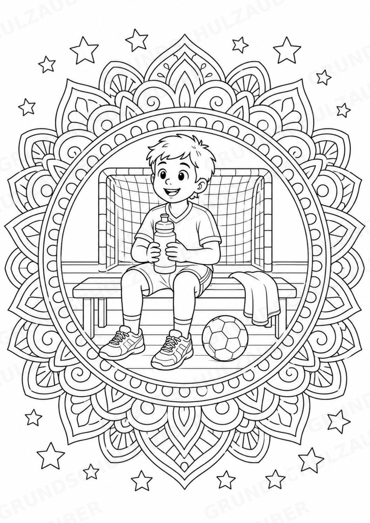 Handball Mandalas Ausmalbilder – Sport – 15 Malvorlagen – Materialseite 10