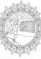 Handball Mandalas Ausmalbilder – Sport – 15 Malvorlagen – Materialseite 12