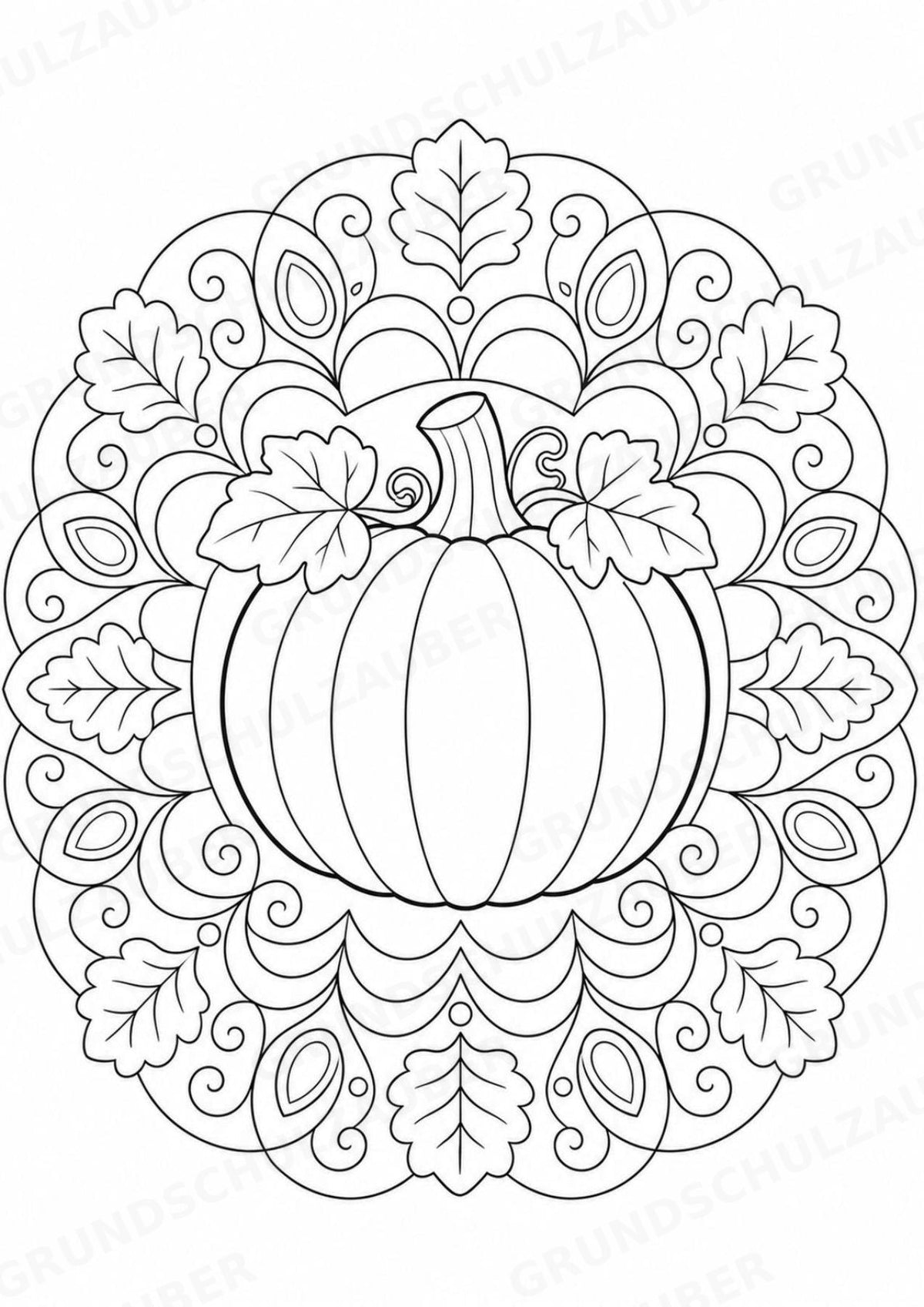 Herbst Mandalas Ausmalbilder – Wetter und Jahreszeiten – 15 Malvorlagen – Materialseite 3