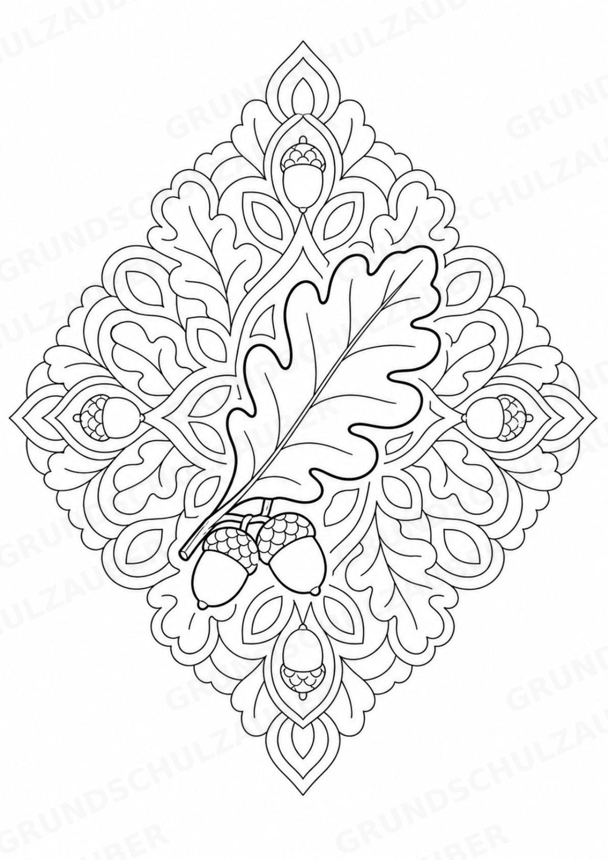Herbst Mandalas Ausmalbilder – Wetter und Jahreszeiten – 15 Malvorlagen – Materialseite 8