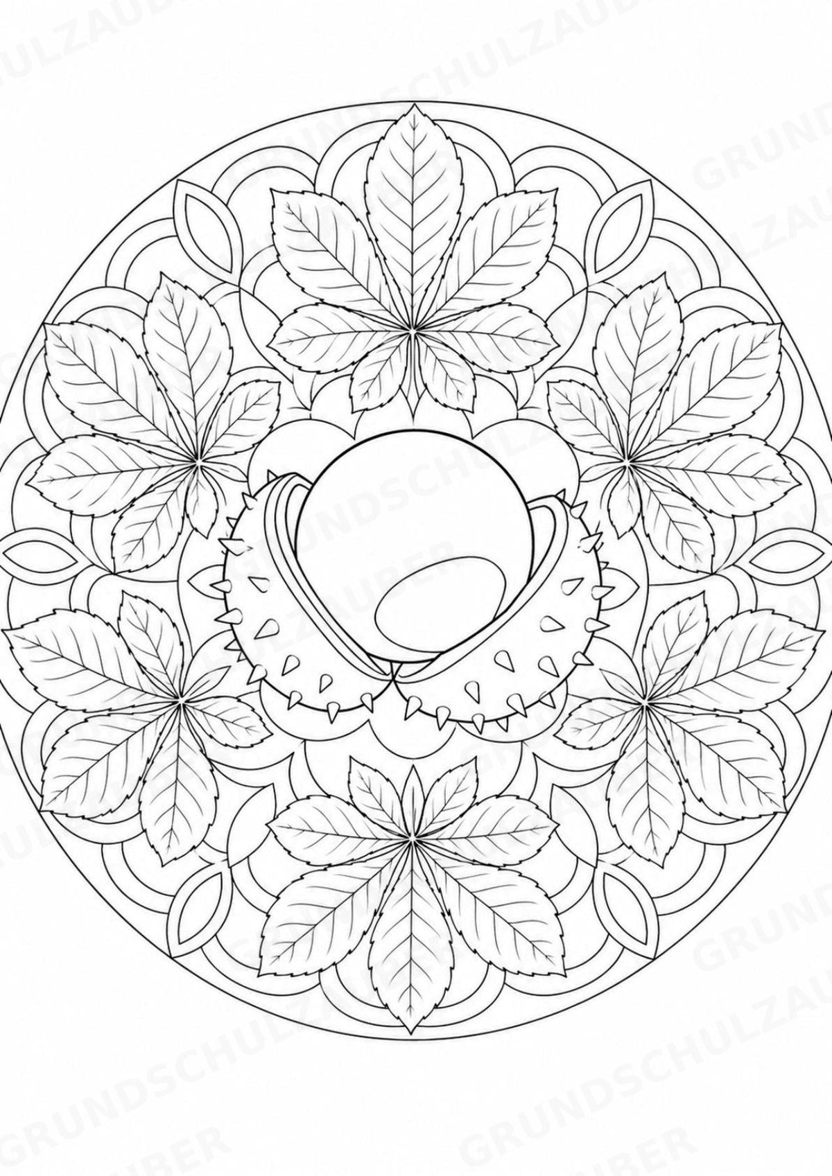 Herbst Mandalas Ausmalbilder – Wetter und Jahreszeiten – 15 Malvorlagen – Materialseite 11