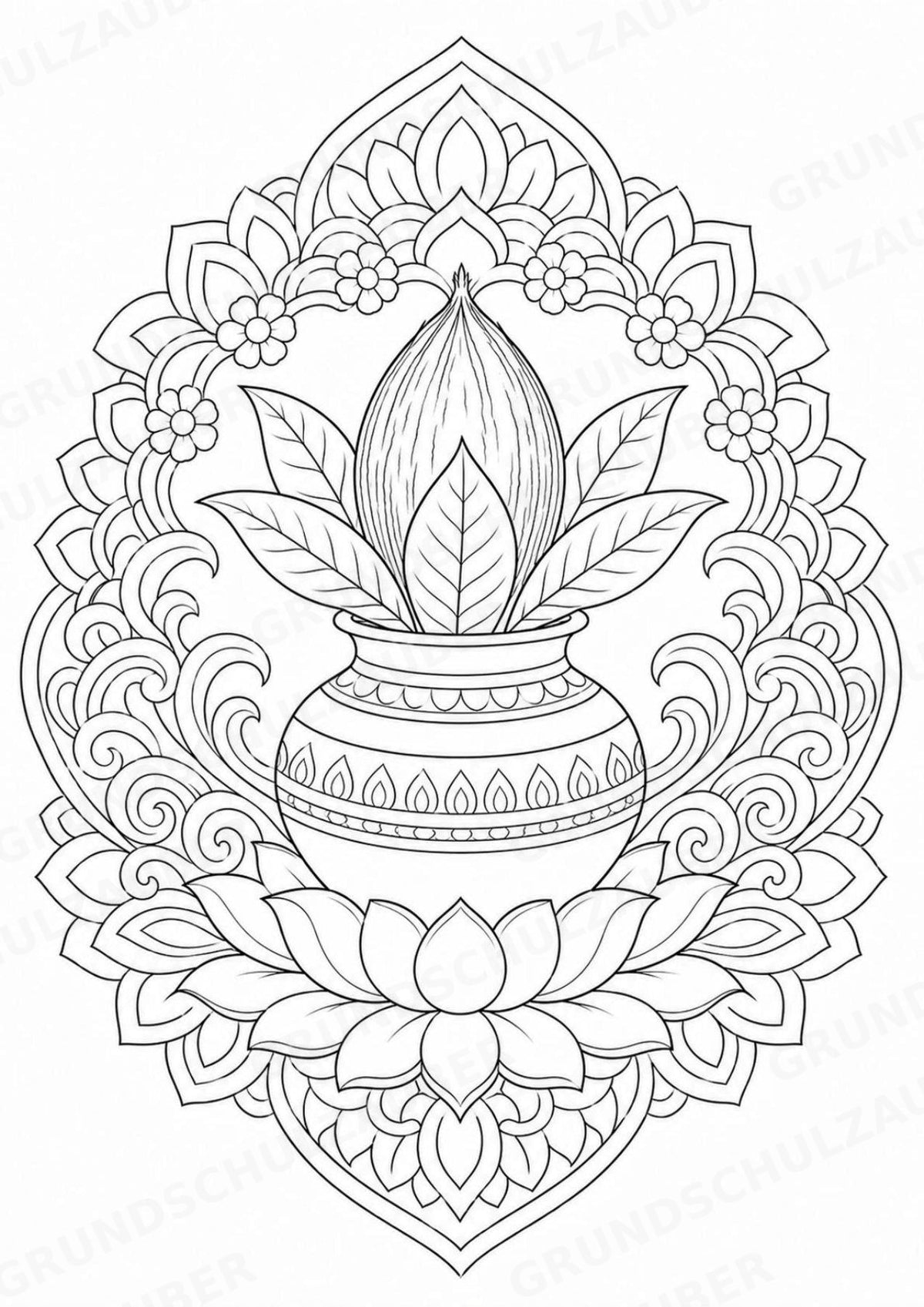 Hinduismus Mandalas Ausmalbilder – Religion – 15 Malvorlagen – Materialseite 6