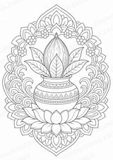 Hinduismus Mandalas Ausmalbilder – Religion – 15 Malvorlagen – Materialseite 6