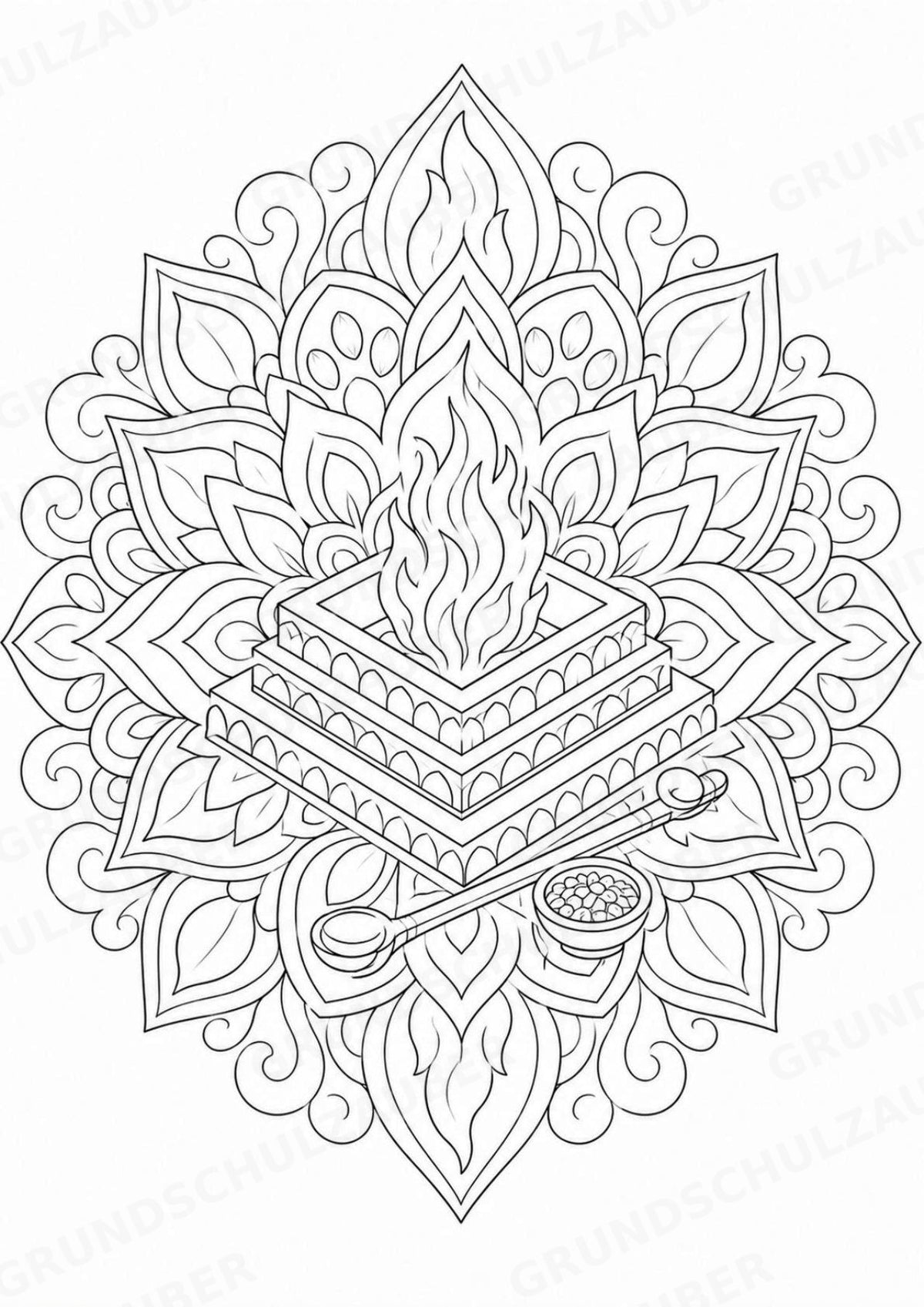 Hinduismus Mandalas Ausmalbilder – Religion – 15 Malvorlagen – Materialseite 15