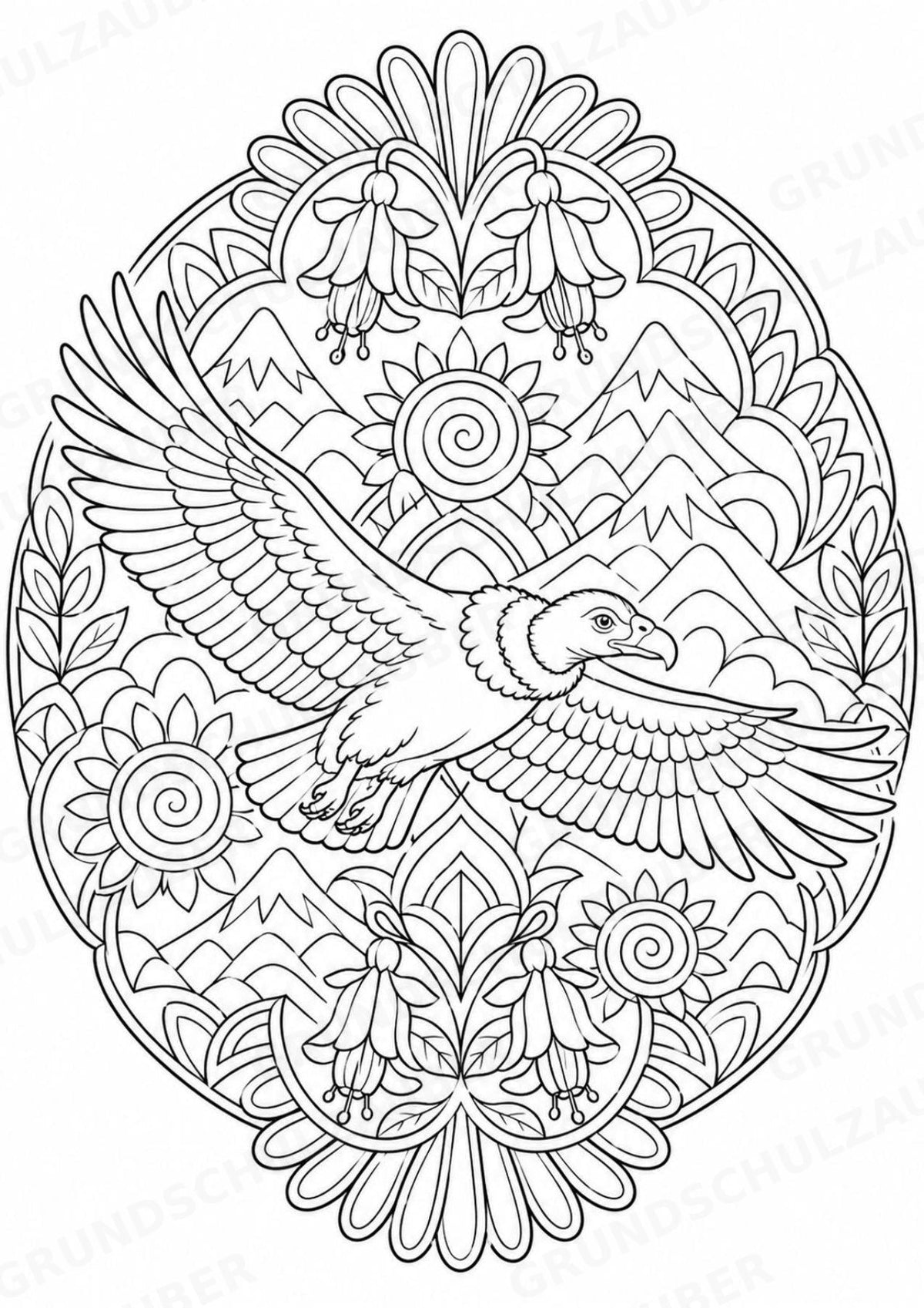 Bolivien Mandalas Ausmalbilder – Länder und Kulturen – 15 Malvorlagen – Materialseite 8