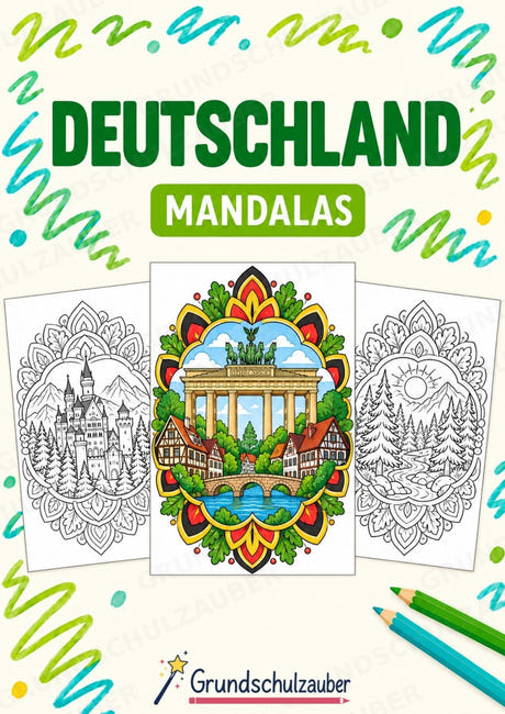 Deutschland Mandalas Ausmalbilder – Länder und Kulturen – 15 Malvorlagen – Cover