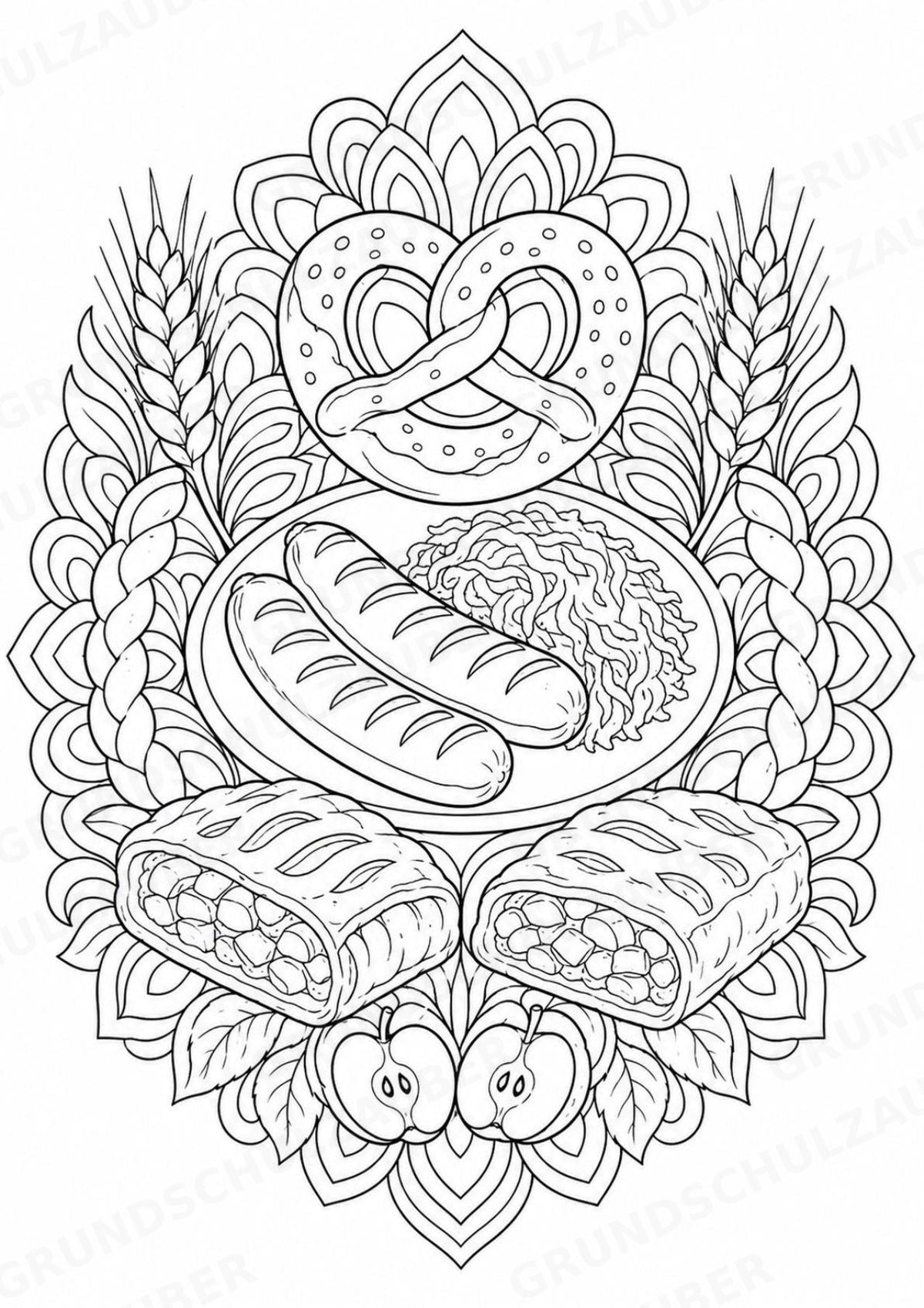 Deutschland Mandalas Ausmalbilder – Länder und Kulturen – 15 Malvorlagen – Materialseite 12