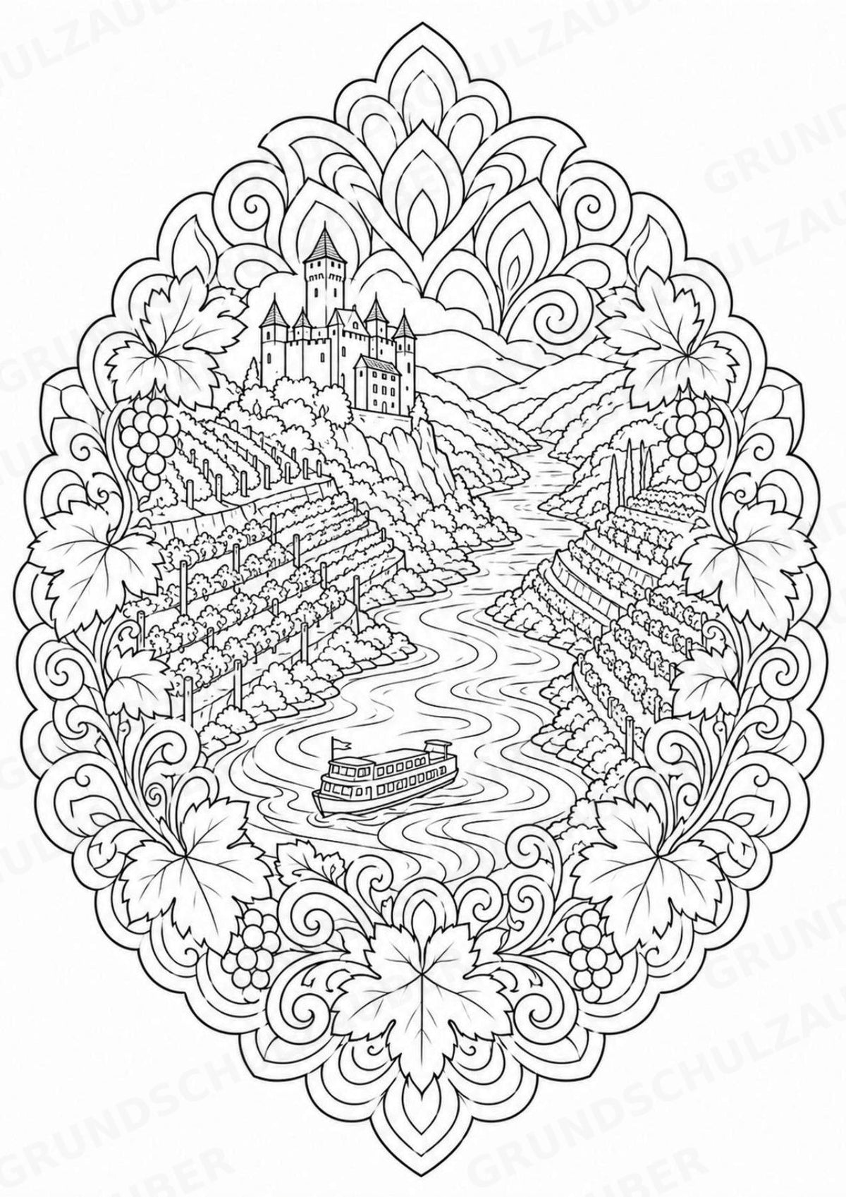 Deutschland Mandalas Ausmalbilder – Länder und Kulturen – 15 Malvorlagen – Materialseite 15
